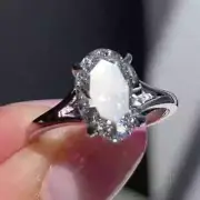3Ct Oval Moissanite Classic Split Shank Engagement Ring In 14K White Gold Plated