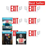 Commercial Grade Dual-Sided Exit Signs - 6-Pack with Emergency Lighting Features