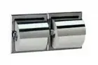 Presale Bobrick B699 Double Toilet Roll Holder With Hood Recessed - Silver