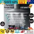 Devanti Range Hood Rangehood Stainless Steel 900mm 90cm Kitchen Canopy LED Light
