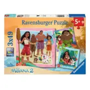 Disney Moana 2 ~ 3 x 49 pieces Jigsaw Puzzles Ravensburger 5+