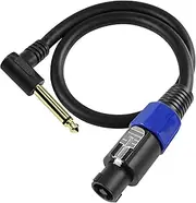 MEIRIYFA Speakon to 1/4 Mono Speaker Cable, Right Angle 6.35mm (1/4") TS Male Plug to Speakon Male Speaker Audio Cord with Twist Lock - 0.5M
