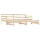 Daybed With Trundle 92X187 Cm Single Size Solid Wood Pine pine wood Sofa Beds