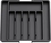 DACUAN Cutlery Drawer Organiser (black),Expandable Kitchen Drawer Flatware Utensil Tray for, Adjustable Silverware and Flatware Holder, Compact Plastic Storage for Spoons Forks Knives