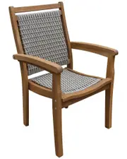 Outdoor Interiors Eucalyptus & Wicker Stacking Chair