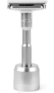 Metal men Shaving Razor Adjustable Double Edge Safety Razor+Stand+5 blades Gift