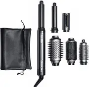 GLAMUP Upgraded 6 in 1 Hot Air Styler-Heat Straightenner Brush, Auto Wrap Curler FushionStyler Pro, High-Speed Motor Hair Dryer,Versatile,Negative Ionic, No Heat Damage, Magic Styler Gift Set