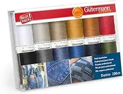 Gutermann Thread Set: Denim: 12 x 100m: Assorted Shades
