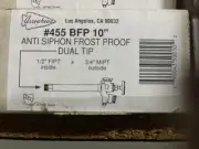 (Qty: 24) Arrowhead 455 BFP 10” Anti-Siphon Frost Proof Dual Tip 10” 1/2”x3/4”