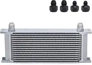 BGBLKLGPPN 16 Row Universal British Type Aluminum Engine Transmission Oil Cooler with 10AN Female to 8AN 6AN Male Fitting Adapter WLR7016 Oil Cooler(E)