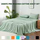 2000TC Luxury Ultra Soft Bed Flat Fitted Sheet Set Single/Double/Queen/King/KS