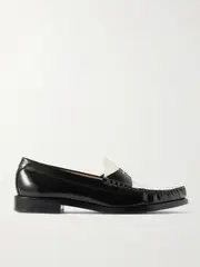 [Stuart Weitzman] Stuart Weitzman - Lottie Two-tone Leather Loafers - Black - US5.5 US 5.5 Black