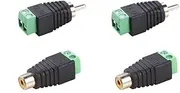 2/4 Pair Speaker Wire Cable to Female & Male RCA Adapter Connector Jack Plug