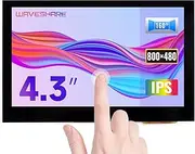 Waveshare 4.3 Inch IPS Screen 800x480 Capacitive Touch LCD HDMI Interface Monitor Supports Mini PCs Like Raspberry Pi Jetson Nano BB Black and General Desktop