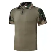 Tactical Shirt Short Sleeve Combat Shirt Top Camo Airsoft Paintball Gear Hunting