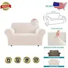 Elastic High Stretch Ivory Sofa Slipcover - Non-Slip Couch Covers for 2 Cushions