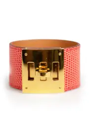 Red Lizard Leather Kelly Dog Bracelet