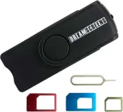 B SIM Card Reader Multi-Media SD TF MMC with Micro and Nano SIM Adapters and SIM