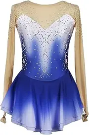[Zagitova] Figure Skating Dress For Girls, Sparkling Ice Skating Competition Costumes For Women, Gymnastics Jumpsuit