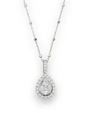 Diamond Fancy Cut Teardrop Pendant Necklace, 0.65 ct. t. w.