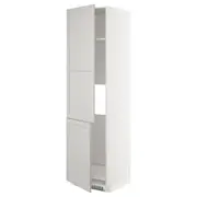 METOD high cab f fridge/freezer w 2 doors, white/Lerhyttan light grey, 60x60x220 cm