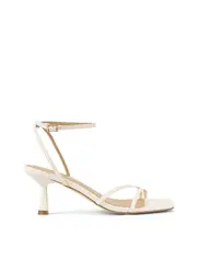 Saffron Strappy Heels - Chalk White Leather
