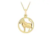 9ct Yellow Gold Taurus Zodiac Pendant