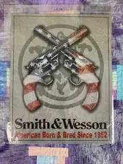 Smith & Wesson Revolvers 12.5x16 American Since 1852 Tin Metal Sign Made In USA