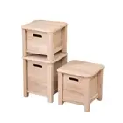 Wooden Foot Stool with Storage Drawer Ottoman Change Shoe Stool Stepping Stool