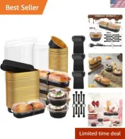 200Set Mini Loaf Pans with Lids 100 Pack 6.8oz Aluminum Foil Rectangle Baking...