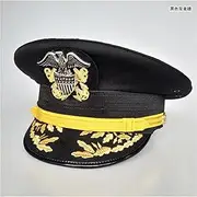 [Lucky angel] American Army Officer Visor Hats White Military Eagle Emblem Cap Halloween