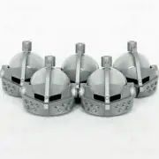 LEGO® Castle Knight Bascinet Helmet Minifigure Part Silver Visor 2594 2446 x 5