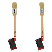 2x Jasart Elevate Red Hog Art Painting Rnd Nylon Mix Brush #12/29mm WHT Bristle