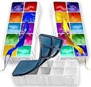 3pcs Plastic Paint Palette with Soft Lid, 30 Compartments Paint Trays Airtight Leakproof Watercolor Palette for Gouache, Acrylic and Oil
