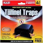 [SAS Pest Control] Cockroach Glue Trap, Black/Clear, 6.7 x 7.9 cm (Pack of 4)