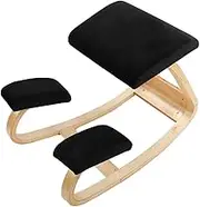 FMXQYH Ergonomic Kneeling Chair, Black Spine Correction Rocking Chair, Relief Neck Pain and Improve Posture with Rocking Chair for Home & Office