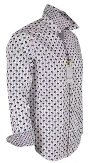 NEW Robert Graham RG $198 LINGO Music Cotton Flip Cuff Sports Dress Shirt M