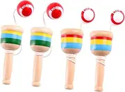 4Pcs Wooden for Creative Cup and Ball Educational Plaything Hand Eye Coordination Training Includes and Fun for Boys