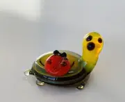 TURTLE~Collectible Hand Blown Art Glass Figurine~Handmade Tiny Animal