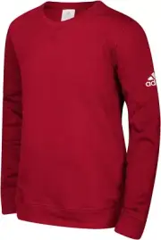 Boys Adidas Sweatshirt Youth Fleece Crew Pullover Red Size XL