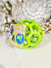 JW Hol-ee Roller Dog Fetch Treat Dispenser Puzzle Ball Green
