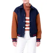 English Factory Colorblock Bomber Jacket in Navy Multi at Nordstrom, Size Large