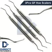 3Pcs Goldman Fox Dental Hoe Scalers Heavy Large Calculus Tartar Remover Perio CE