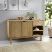 wooden sideboard ample storage Scandinavian design 114x43x73.5 cm pine 1300