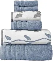 JSEIAJB Towel Bathroom Overseas 6-Piece Yarn-Dyed Organic Rattan/Solid Super Soft Combed