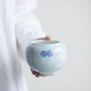 霧藍櫻花建水【化雲】陶瓷茶洗杯洗水孟家用中式功夫茶具儲水茶渣缸【A012】