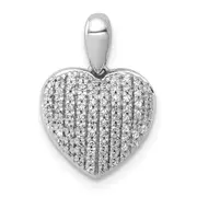 14k White Gold 1/4ct. Real Diamond Heart Pendant