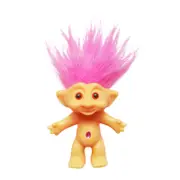 Somerway 10cm Troll Doll Model Colored Long Hair Dam Doll Miniature Figurine Ornament Lovely Leprocauns Ugly Elf Doll Action Figure Hobby Pink