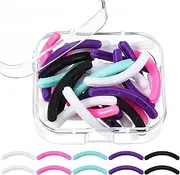 Curler Refills Eyelash Curler Refill Pads Silicone Rubber Curler Refills Pads for Universal Eyelash Curler with a Clear Storage Box (30 Pieces, Multi Color)