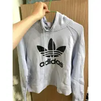 在飛比找蝦皮購物優惠-adidas帽t 水藍色 女款 約M號 愛迪達上衣